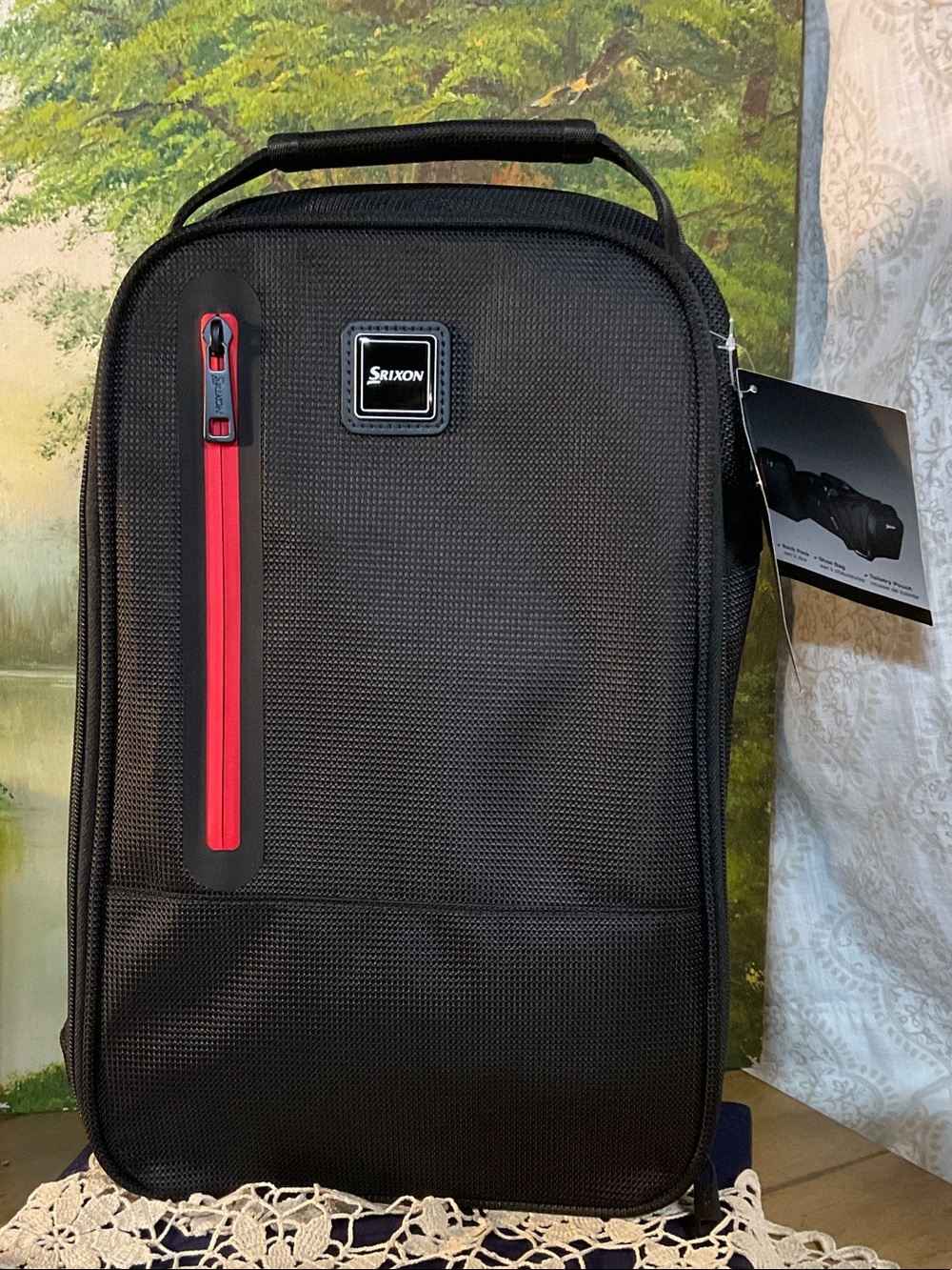 Srixon Black Men’s Shoe Bag with Red Zip Accent